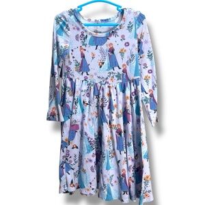 Little Girl Frozen Anna Elsa Posh Peanut Bamboo Long Sleeve Dress Size 2T